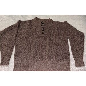RedHead Pullover Sweater Henley Neckline Mens Medium Brown Cotton Blend Vintage